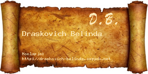 Draskovich Belinda névjegykártya